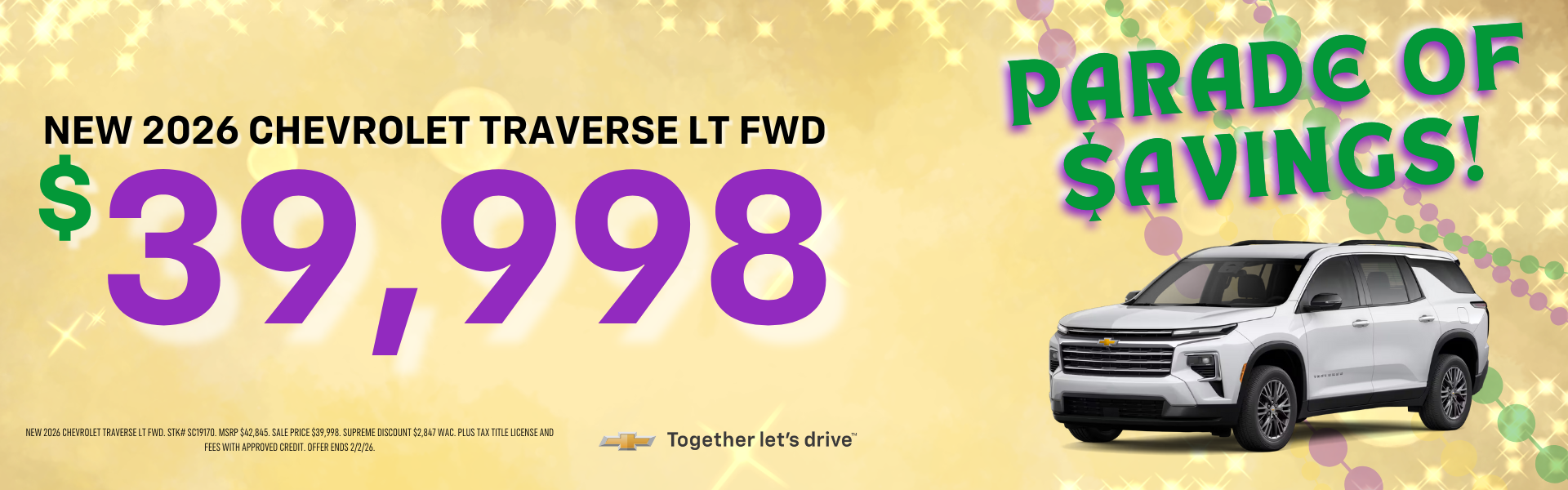 New 2026 Chevrolet Traverse LT FWD