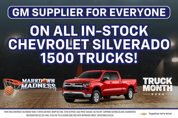 On All In-Stock Chevrolet Silverado 1500 Trucks